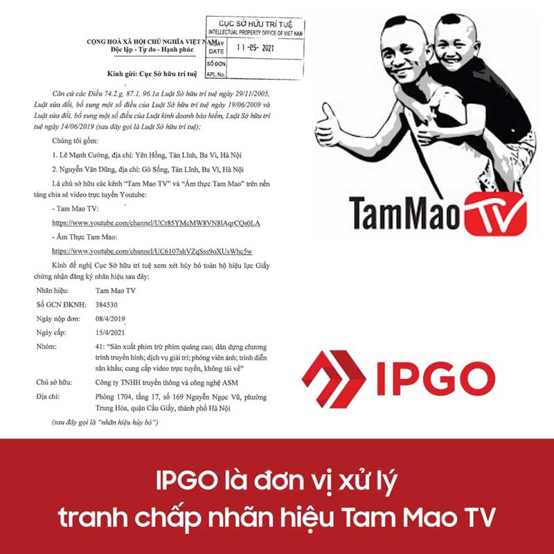 IPGO xử lý tranh chấp nhãn hiệu Tam Mao TV